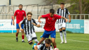 Un momento del partido entre el CD Teruel y el Castellón B