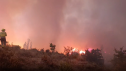 Segunda noche de trabajo muy productivo en el incendio forestal de Las Peñas de Riglos, tras las precipitaciones de anoche.