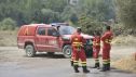 Militares de la UME durante las labores de extinción del incendio forestal en Las Peñas de Riglos.