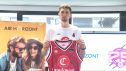 Laurynas Birutis en su presentación con el Casademont Zaragoza