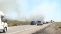 Intensa capa de humo que se ha generado en el incendio de Villafranca de Ebro.