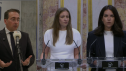 José Manuel Albares, Ester Muñoz (PP) y Pepa Millán (Vox)