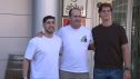 Ian Moya, Charly Pérez y José Nolasco, durante la rueda de prensa del Bada Huesca previa al inicio de la temporada.