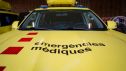 Ambulancia en la sede del SEM, en L'Hospitalet de Llobregat (Barcelona).