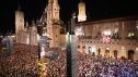 Foto de archivo de la plaza del Pilar durante el pregón de las fiestas de 2025.