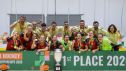 La selección española celebra el oro