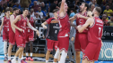 Los jugadores del Casademont celebrando el triunfo en Tenerife