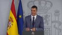 Pedro Sánchez durante la ueda de prensa que ofreció desde el Palacio de la Moncloa tras convocar las elecciones que se denuncia.