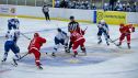 Una imagen del encuentro disputado este viernes por el Club Hielo Jaca en la Continental Cup que se disputa en Lituania.