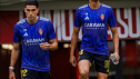 La plantilla zaragocista salta al césped del Enrique Roca