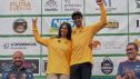 Gabi Torralba en el podio de la Copa de España de Enduro junto a la ganadora femenina Irene Gómez