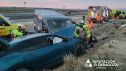 Tres heridos en un choque frontal entre una furgoneta y un turismo entre Ejea y Tauste
