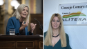 Begoña Nasarre, a la izquierda, será la cabeza de lista al Congreso, y Tania Solans, a la derecha, al Senado.