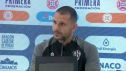 Albert Rudé en la rueda de prensa previa al partido ante el Nàstic