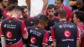 Los jugadores del Casademont, antes del partido