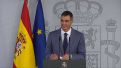 Pedro Sánchez durante la ueda de prensa que ofreció desde el Palacio de la Moncloa tras convocar las elecciones que se denuncia.
