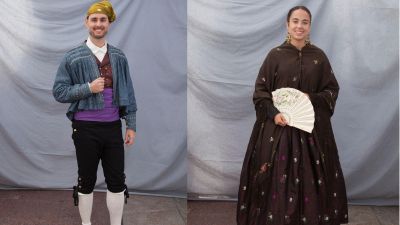 Los oferentes Carlota Martínez y Santiago Trueba, ganadores del XIV Concurso de Traje Aragonés del Pilar 2026.