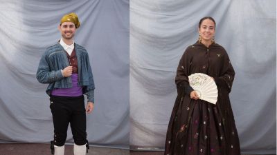 Los oferentes Carlota Martínez y Santiago Trueba, ganadores del XIV Concurso de Traje Aragonés del Pilar 2026.