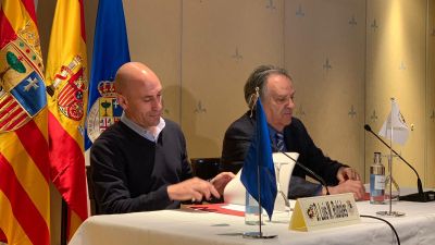 Luis Rubiales en la conmemoración del 97 aniversario de la Federación Aragonesa de Fútbol.