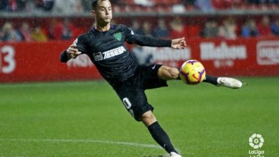 Juanpi Añor en un partido con el Málaga.