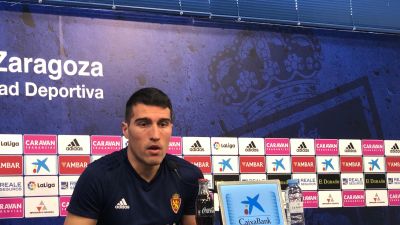 Alberto Zapater en rueda de prensa este jueves.