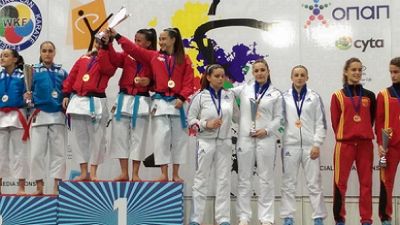 Imagen de archivo de la victoria de Raquel Roy en kata por equipos