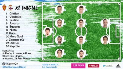 Once inicial del Real Zaragoza.