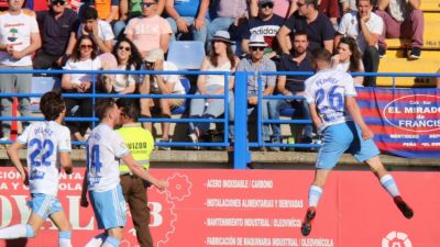 Pep Biel tras marcar un tanto al Extremadura.