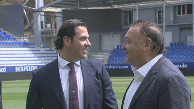Rubén García, nuevo director deportivo, y Agustín Lasaosa el día de la presentación del primero.