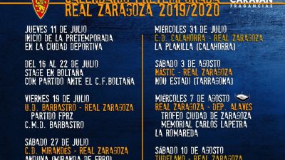 Calendario de pretemporada del Real Zaragoza.