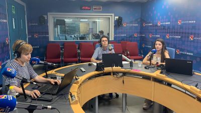 Mireya Arnedillo durante la entrevista en Aragón Deporte.