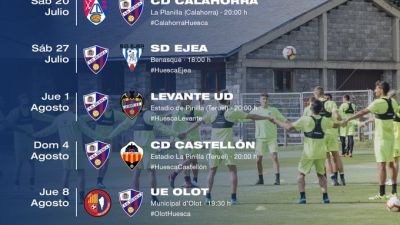 Calendario de pretemporada de la SD Huesca.