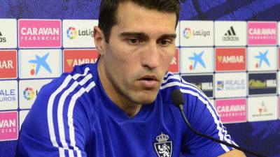 Alberto Zapater durante la rueda de prensa. Foto: Real Zaragoza.