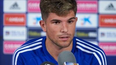 Raúl Guti, durante su comparecencia de esta mañana en Boltaña.