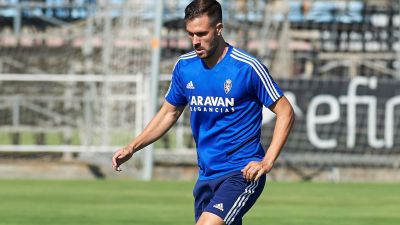 Pichu Atienza durante un entrenamiento. Fuente: Real Zaragoza.