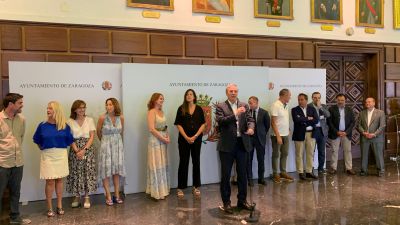 Recepción al Real Zaragoza en el Ayuntamiento de Zaragoza.