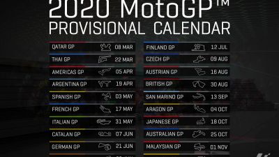 Calendario provisional de Moto GP para el año 2020.