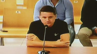 Ander Herrera en un momento de su declaración esta mañana.