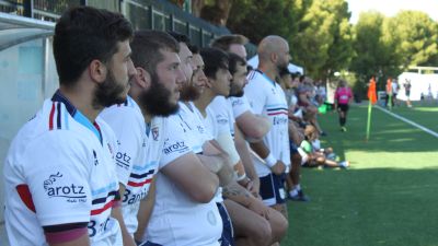 Varios jugadores del Rugby Fénix, durante un compromiso de esta pretemporada.