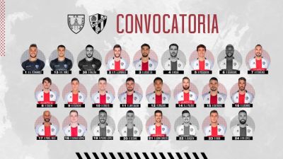 Convocatoria de la SD Huesca para jugar contra el Numancia.