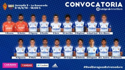 Convocatoria del Real Zaragoza.