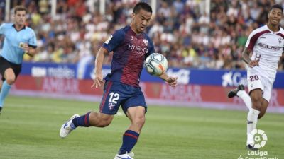Okazaki durante el encuentro con el Albacete. Fuente: La Liga.