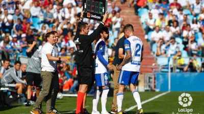 Momento en el que se retira Vigaray la jornada pasada.