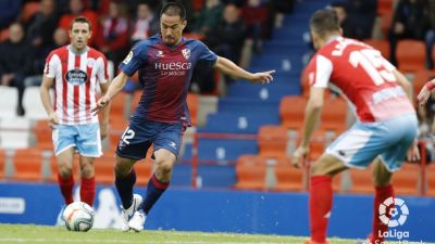 Okazaki durante el encuentro frente al CD Lugo.