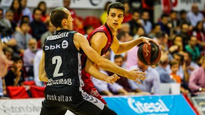 Carlos Alocén durante el partido ante el Bilbao Basket. Foto: ACB.