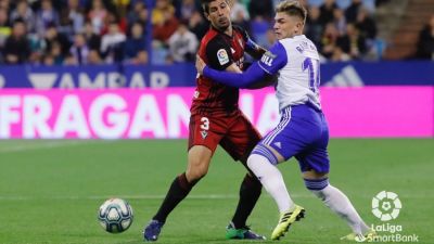 Imagen del duelo del Real Zaragoza ante el Mirandés.