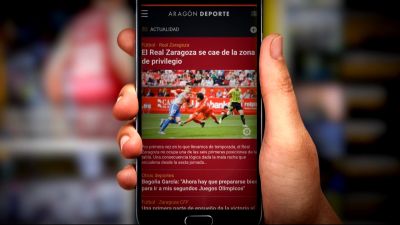 Una imagen de la aplicación móvil de Aragón Deporte.