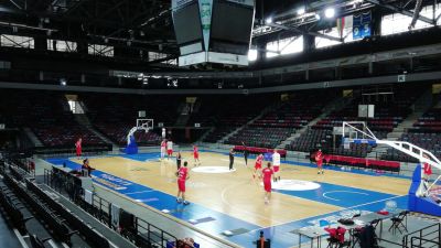 Casademont Zaragoza se ha ejercitado este miércoles por la mañana en la pista del Neptunas Klaipeda.