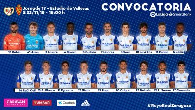 Convocatoria del Real Zaragoza.