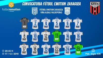 Convocatoria de Fútbol Emotion para el partido de este martes.